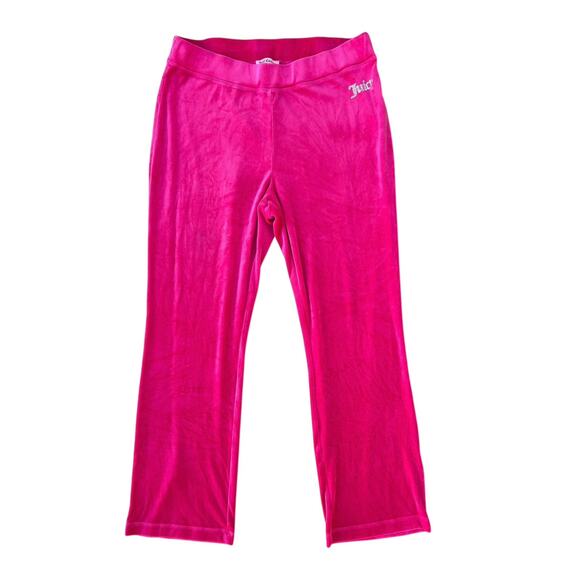 Juicy Couture Velour Track Pants Rhinestone Hot Pink Womens size XL Cozycore Y2K - Picture 7 of 7